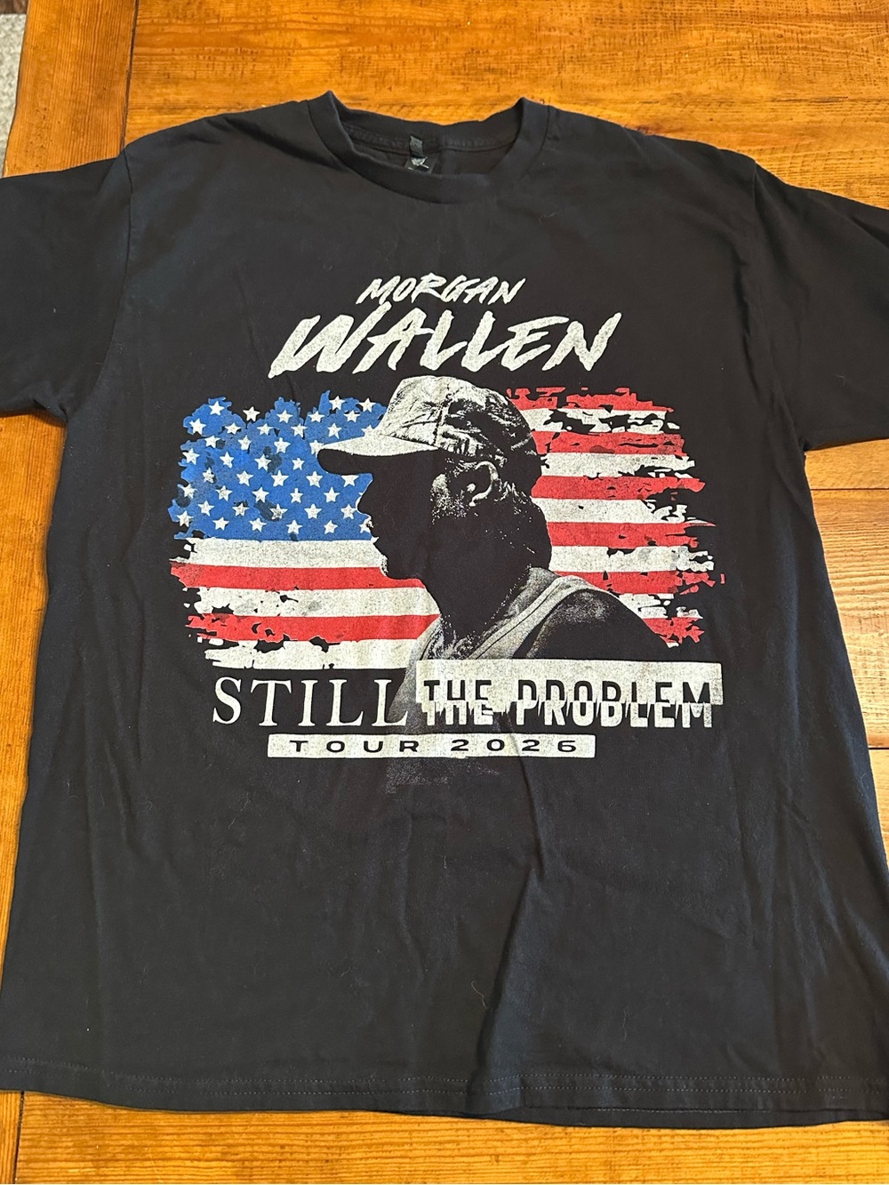 Gildan Black Morgan Wallen Still The Problem Tour 2026 Tee- like new!
